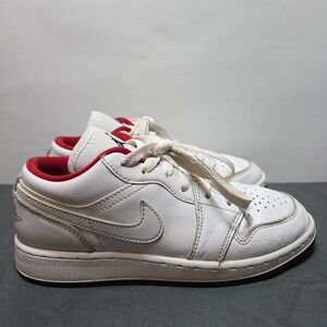 Air Jordan 1 Low GS 'White Gym RedBoys Size US 4Y 553560-164